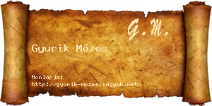Gyurik Mózes névjegykártya