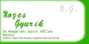 mozes gyurik business card